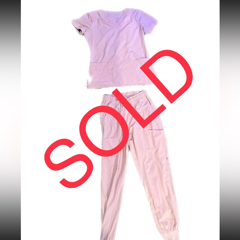 Baby pink scrub set